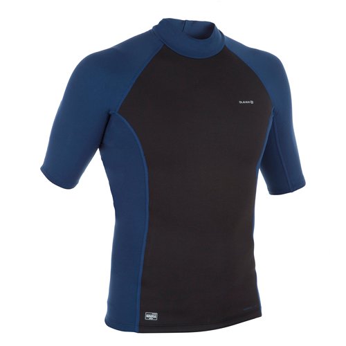 Olaian UV-Shirt Herren UV-Schutz 50+ mit Neopren schwarz/blau