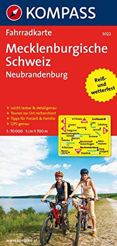 Kompass KOMPASS Fahrradkarte Mecklenburgische Schweiz - Neubrandenburg: Fahrradkarte. GPS-genau. 1:70000 (KOMPASS-Fahrradkarten Deutschland, Band 3022)
