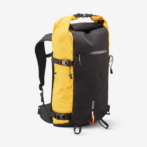 Wedze Skirucksack Snowboardrucksack Rolltop 30 L Freeride - Robust Freeride gelb