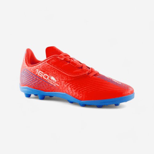 Kipsta Kinder Fußball Nockenschuhe AG/FG mit Klettverschluss - 160 Easy rot