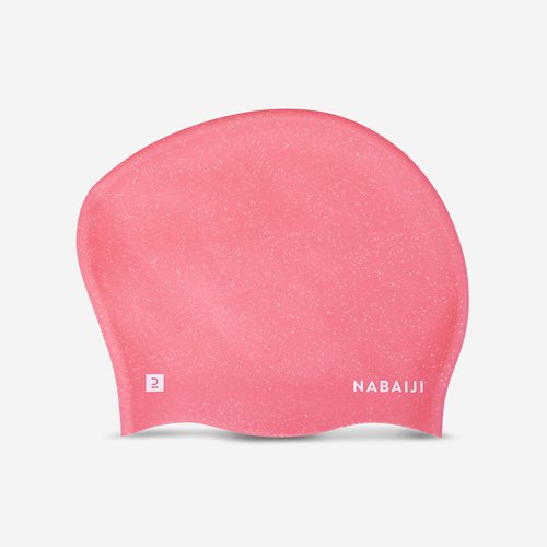 Nabaiji Badekappe Silikon Einheitsgröße langes Haar - rosa
