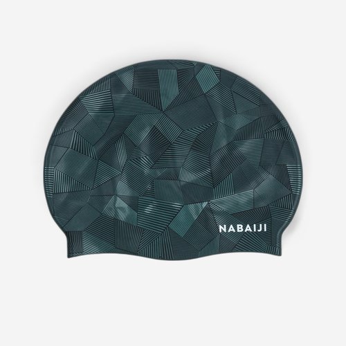 Nabaiji Badekappe Silikon Einheitsgröße - Geo schwarz/grün