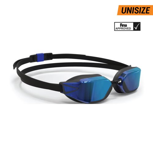 Nabaiji Schwimmbrille verspiegelt Einheitsgröße - BFast schwarz Gläser blau