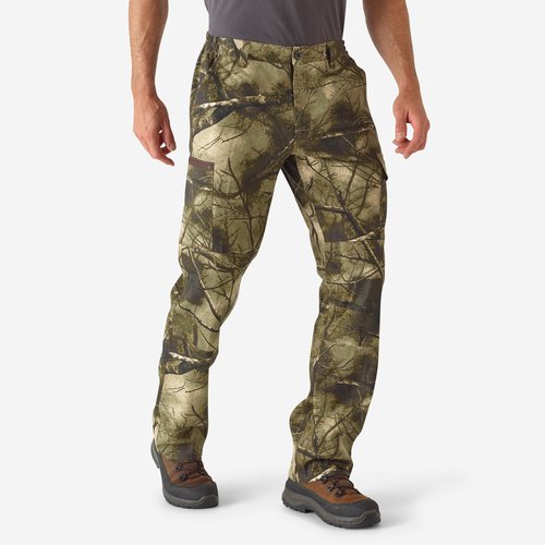 Solognac Jagdhose 100 atmungsaktiv geräuscharm Baumwolle Camouflage Treemetic