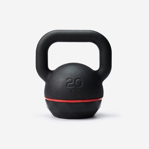 Domyos Kugelhantel Gusseisen mit Basis aus Gummi - Kettlebell 20 kg