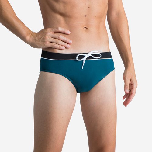 Nabaiji Badehose Slip Herren - 100 Pep Dark schwarz