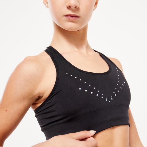 Domyos Bustier Kunstturnen 500 Mädchen schwarz