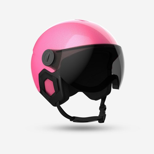 Wedze Skihelm mit Visier Kinder- H-KID 550 rosa Pailetten