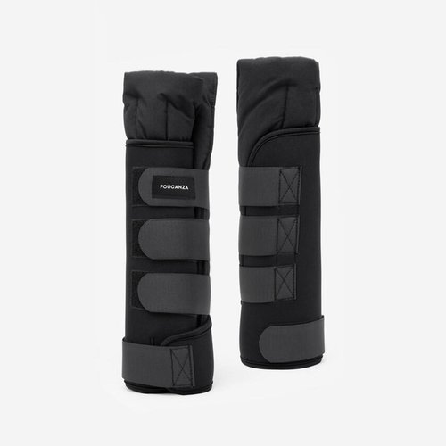 Fouganza Ruhebandagen 2er-Pack mit Unterlagen Pferd/Pony schwarz