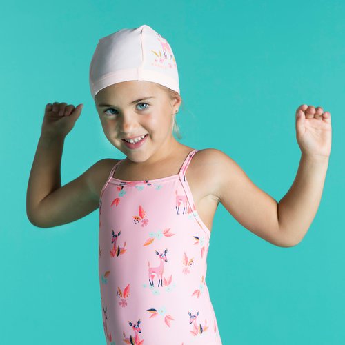 Nabaiji Badekappe Stoff Baby - Print Gazelle rosa