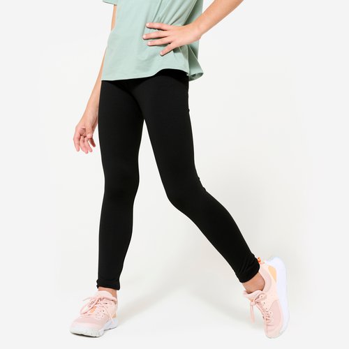 Domyos Leggings warm Synthetik atmungsaktiv S500 Kinder schwarz