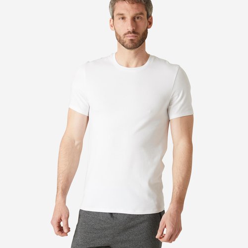 Domyos T-Shirt Herren Slim - 500 weiss