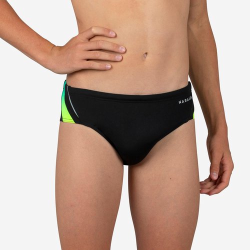Nabaiji Badehose Slip Jungen - 900 Yoke Grad grün