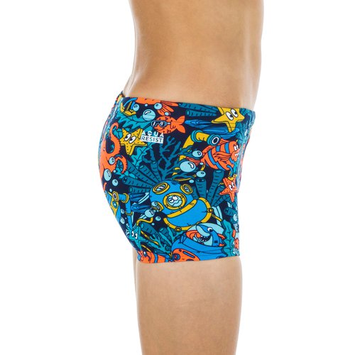 Nabaiji Badehose Boxer Jungen - Fitib blau/gelb