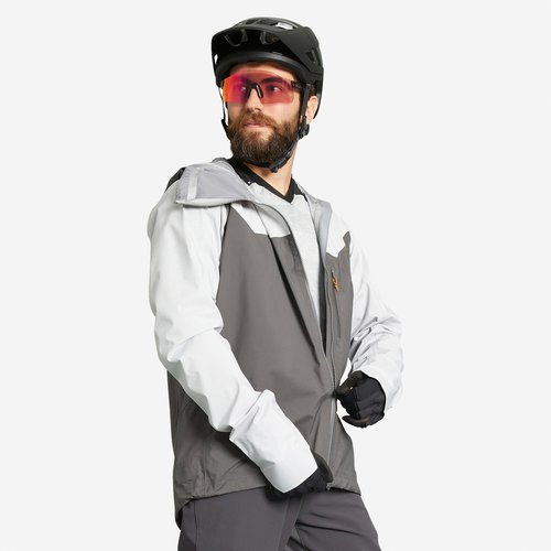 Rockrider Wasserdicht Radsport MTB All Mountain Regenjacke – grau