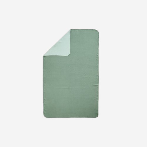 Nabaiji Mikrofaser-Handtuch Grösse XL 110 × 175 cm gestreift - dunkelgrün/grün