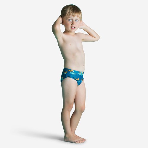 Nabaiji Badehose Slip Baby/Kinder - bedruckt Tiger blau