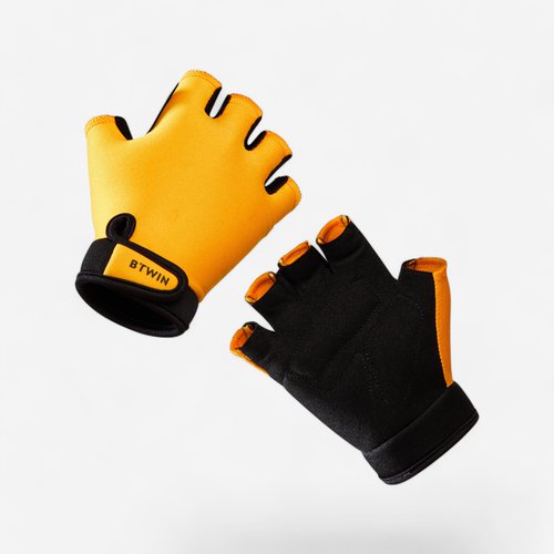 Btwin Fahrradhandschuhe Kinder gelb