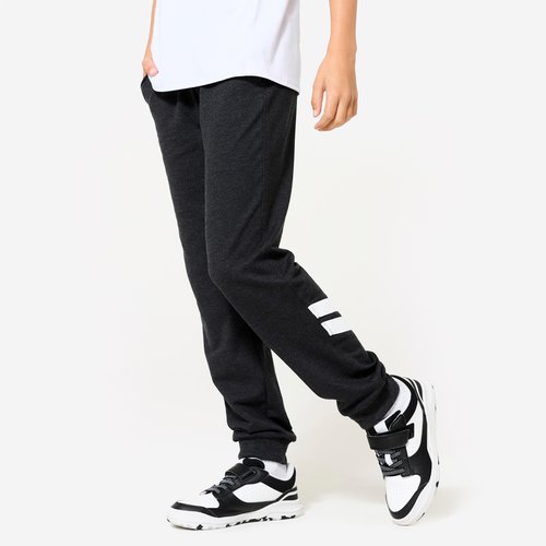 Domyos Jogginghose Kinder Baumwolle Regular ‒ 100 dunkelgrau meliert