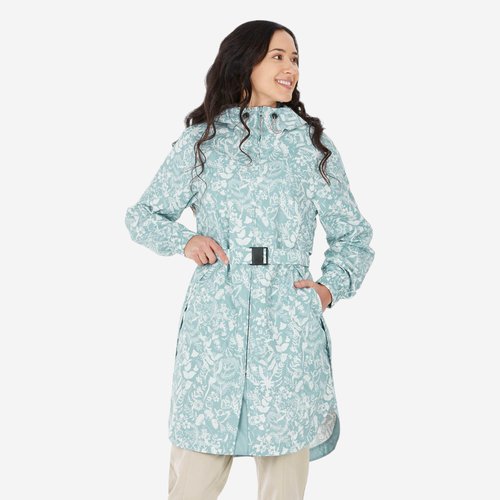Quechua Regenjacke lang Damen wasserdicht Wandern - Raincut