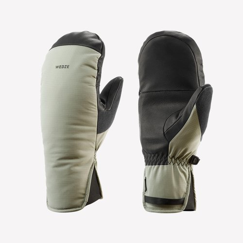 Wedze Skihandschuhe Fäustlinge Erwachsene - 500 khaki