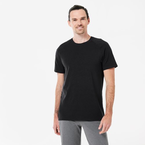 Kimjaly Yoga T-Shirt Herren weich - graphitschwarz