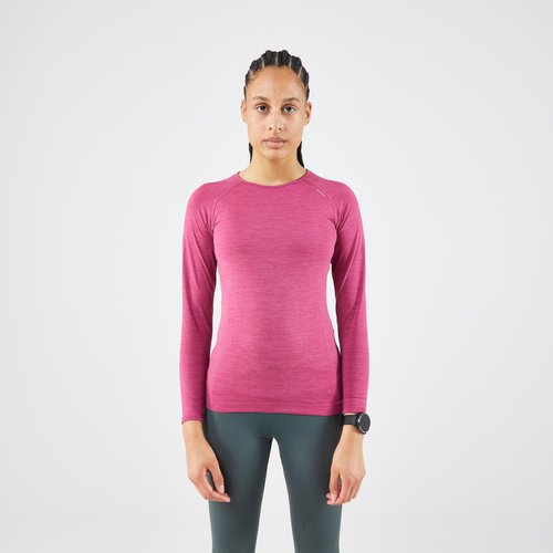 Kiprun Laufshirt langarm Damen nahtlos - Run 500 rosa