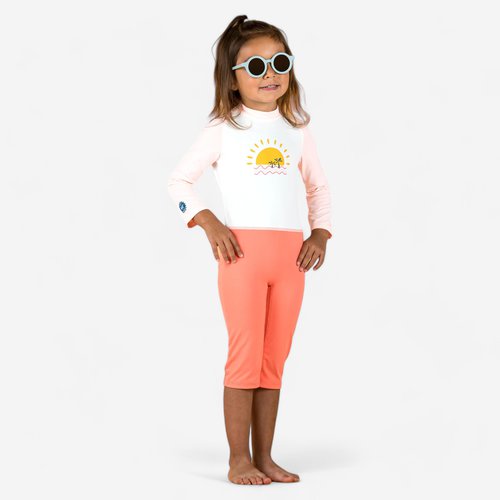 Nabaiji UV-Schwimmanzug langarm Baby/Kinder - rosa Print