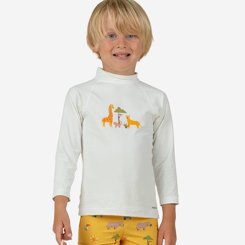 Nabaiji UV-Shirt langarm Baby - Savanne weiß