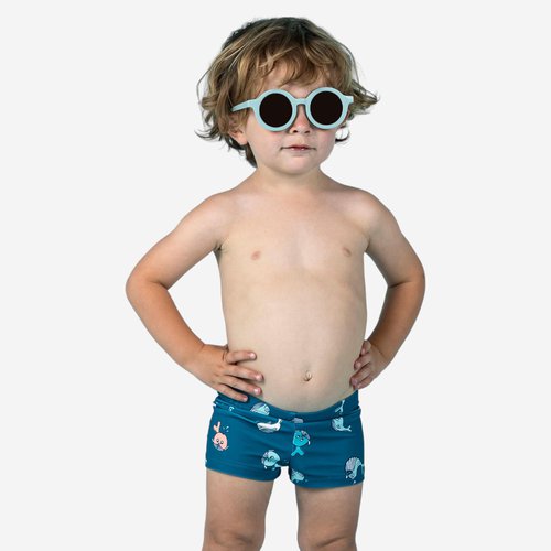 Nabaiji Badehose Boxer Baby/Kleinkinder - Wal dunkelblau