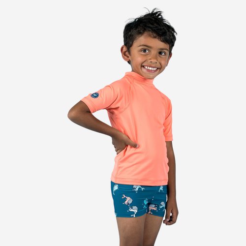 Nabaiji UV-Shirt kurzarm Baby - koralle