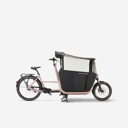 Btwin E-Lastenfahrrad Cargo Bike Long John F900E Family taupe
