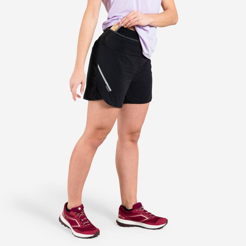Kiprun Laufshorts Trailrunning Damen Baggy schwarz