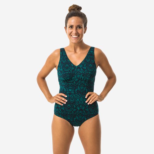 Nabaiji Badeanzug Aquagym Damen - Romi Nick schwarz/grün