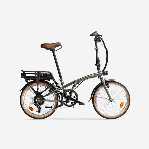Btwin E-Bike Faltrad Klapprad 20 Zoll E-Fold 500 khaki