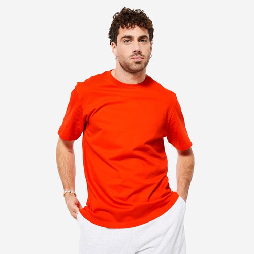 Domyos T-Shirt Herren - Essentials 500 bedruckt rot