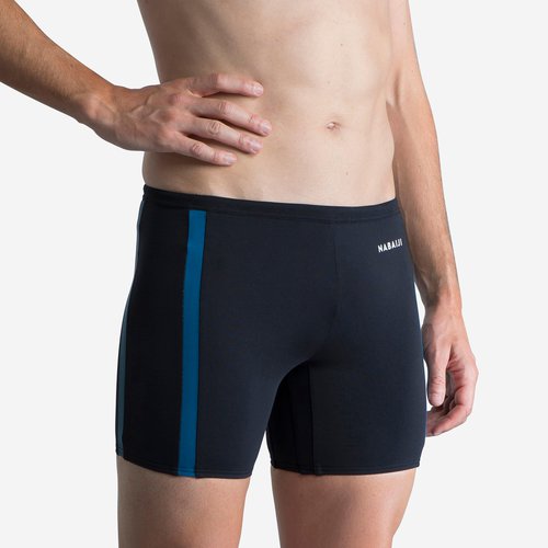Nabaiji Badehose Boxer lang ‒ Yoko schwarz/grau