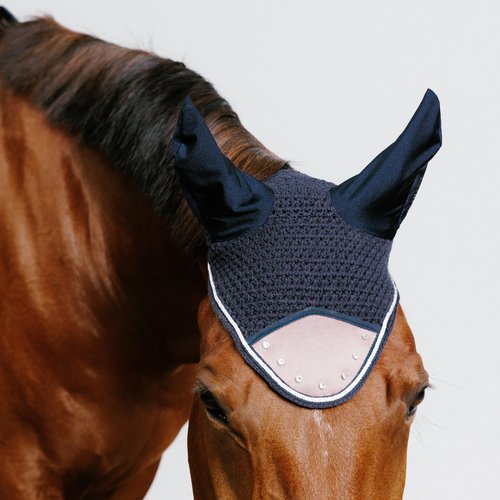Fouganza Fliegenhaube 500 Strass Pferd rosa