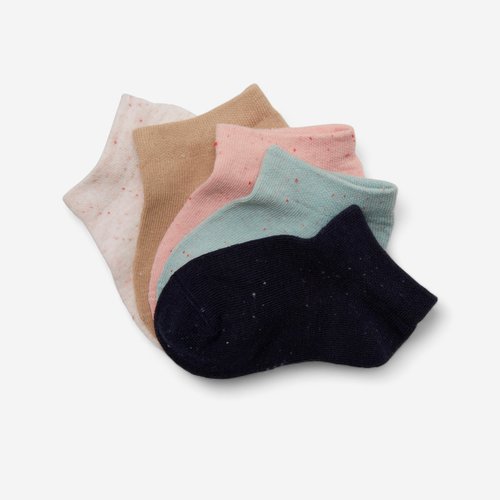 Decathlon Sportsocken Low Basic 5er-Pack Kinder rosa/beige/blau