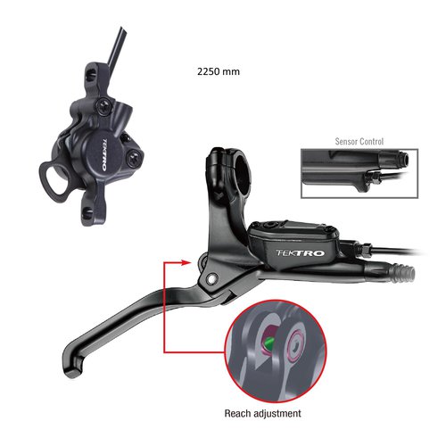Elops Bremsenset hydraulisch Tektro HD-E350 2250 mm für das E-Lastenfahrrad Cargobike R500E Longtail