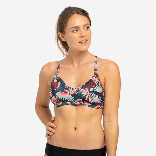 Nabaiji Sportbikini Oberteil Damen - Lila Ara schwarz