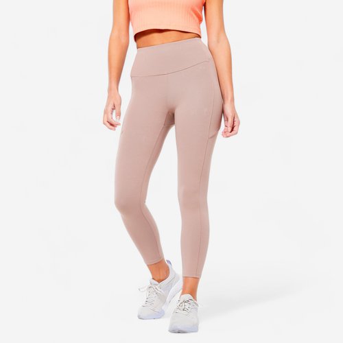 Domyos 7/8-Leggings Damen figurformend - 520 braun