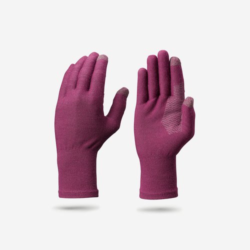 Quechua Unterziehhandschuhe Erwachsene nahtlos Bergwandern - MT500 bordeaux