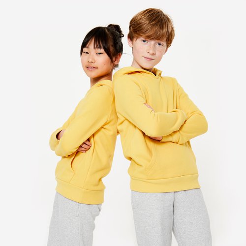 Domyos Kapuzenpullover Kinder Baumwolle - senffarben