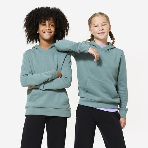 Domyos Kapuzenpullover Kinder Baumwolle - aschfarben