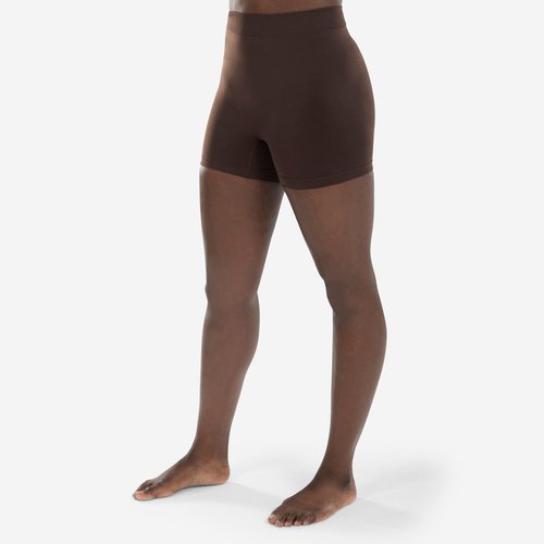 Decathlon Tanzshorts Modern Jazz nahtlos hohe Taille Damen - dunkelbraun