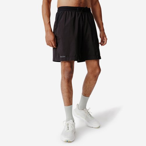 Kalenji Laufshorts 2-in-1 Herren atmungsaktiv - Run 500 Dry schwarz