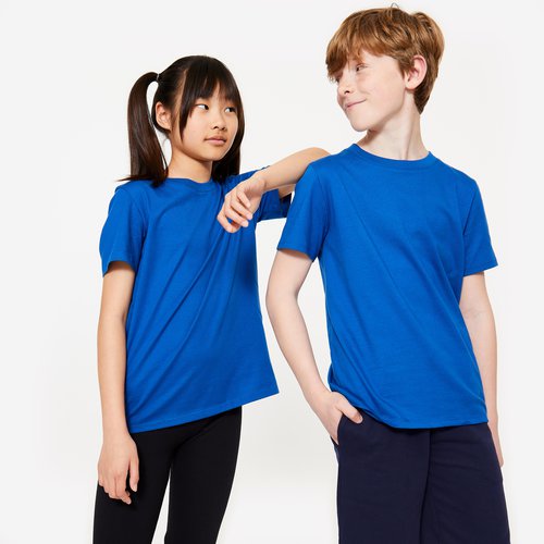 Domyos T-Shirt Kinder Baumwolle - blau