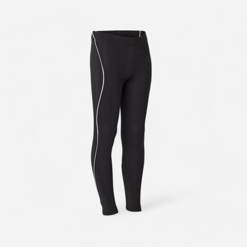 Btwin Radhose lang 100 Kinder 8–14 Jahre schwarz