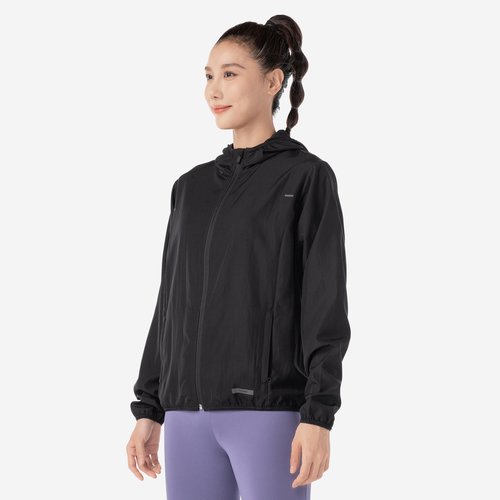 Kalenji Laufjacke Damen winddicht - Run 100 Wind schwarz